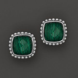 Lagos Sterling Silver Maya Malachite Green Studs